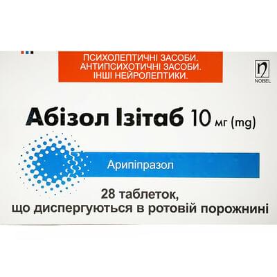 Абізол Ізітаб таблетки дисперг. по 10 мг №28 (4 блістери х 7 таблеток)