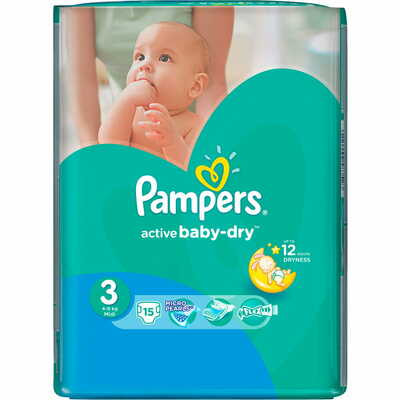 Підгузки Pampers Active Baby-Dry розмір 3, 5-9 кг, 15 шт.