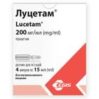 Луцетам розчин д/ін. 200 мг/мл по 15 мл (3 г) №4 (ампули)