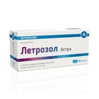 Летрозол Астра таблетки по 2,5 мг №30 (3 блістери х 10 капсул)