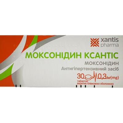Моксонідин Ксантіс таблетки по 0,3 мг №30 (3 блістери х 10 таблеток)