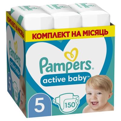 Подгузники Pampers Active Baby размер 5, 11-16 кг, 150 шт.