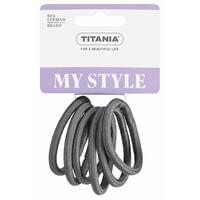 Защіпка для волосся Titania 7814 еластична маленька 6 мм сіра 6 шт.