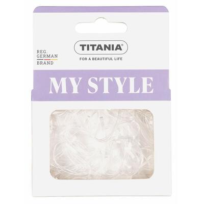 Защіпка для волосся Titania 8065 еластична напівпрозора 2 см 150 шт.