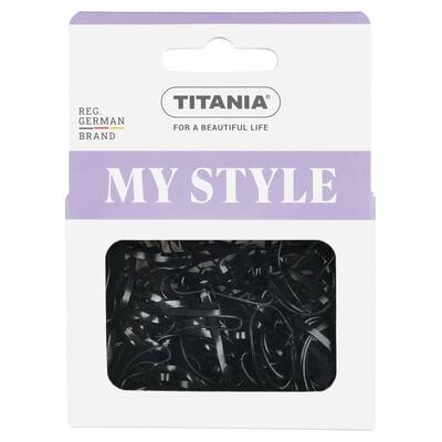 Защіпка для волосся Titania 8066 еластична маленька 2 см чорна 150 шт.