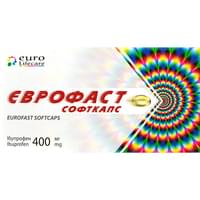 Купити Єврофаст Софткапс капсули по 400 мг №20 (2 блістери х 10 капсул) Єврофаст Софткапс капсули по 400 мг №20 (2 блістери х 10 капсул)