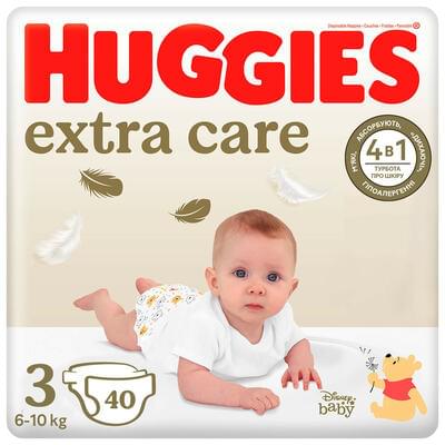 Підгузки Huggies Elite Soft Extra Care від 6 до 10 кг 40 шт.