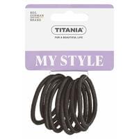 Защіпка для волосся Titania 7800 еластична чорна 4 мм 9 шт.