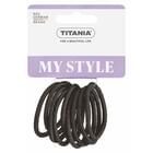 Резинка для волос Titania 7800 эластичный черный 4 мм 9 шт.