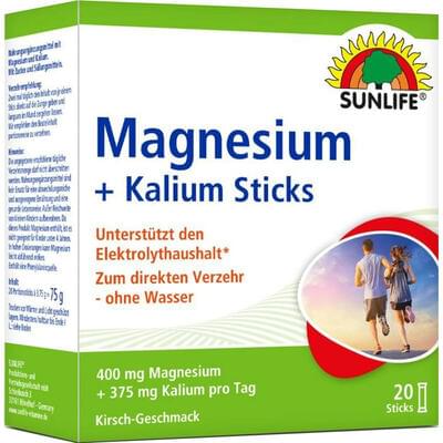 Sunlife Magnesium + Kalium Sticks для відновлення електролітного балансу №20 (стіки)