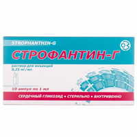 Строфантин-Г раствор д/ин. 0,25 мг/мл по 1 мл №10 (ампулы)