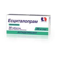 Есциталопрам таблетки по 20 мг №30 (3 блістери х 10 таблеток)