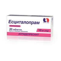 Есциталопрам таблетки по 10 мг №30 (3 блістери х 10 таблеток)