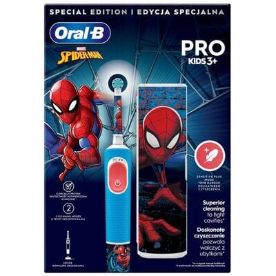 Зубная щетка электрическая Oral-B D103.413.2KX Pro Kids Spiderman 3708 с 3-х лет + дорожный чехол