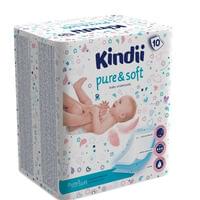 Пеленки одноразовые детские Kindii Pure&Soft 60 см х 60 см упаковка 10 шт.
