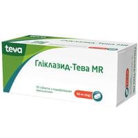 Гликлазид-Тева MR таблетки по 60 мг №90 (9 блистеров х 10 таблеток)