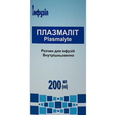 Плазмаліт розчин д/інф. по 200 мл (флакон)