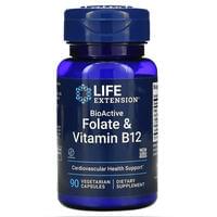 Life Extension BioActive Folate & Vitamin B12  капсулы №90