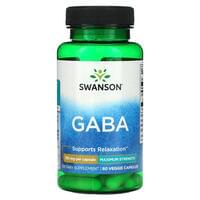 Swanson Gaba Максимальная сила капсулы по 750 мг №60 (флакон)