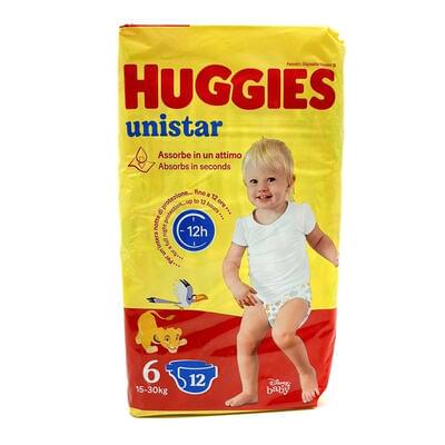 Подгузники Huggies Unistar унисекс с персонажами Диснея размер 6, 15-30 кг, 12 шт.