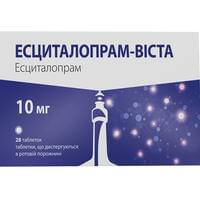 Есциталопрам-Віста таблетки дисперг. по 10 мг №28 (2 блістери х 14 таблеток)