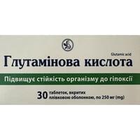 Глутамінова кислота КВЗ таблетки по 250 мг №30 (3 блістери х 10 таблеток)