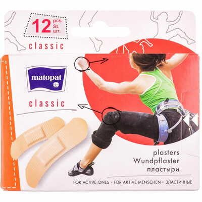 Пластир медичний Matopat Classic еластичний 12 шт.