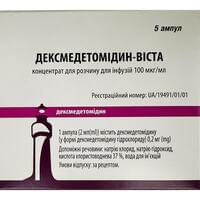 Дексмедетомідин-Віста концентрат д/інф. 100 мкг/мл по 2 мл №5 (ампули)
