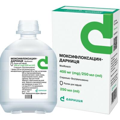 Моксифлоксацин-Дарница раствор д/инф. 400 мг / 250 мл по 250 мл (флакон)