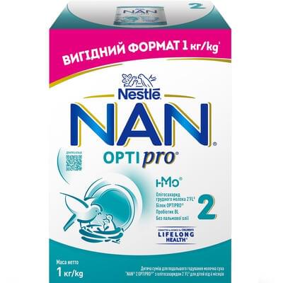 Смесь сухая молочная NAN 2 Optipro с олигосахаридом 2'FL с 6-ти месяцев 1000 г