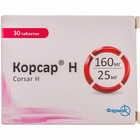 Корсар Н таблетки 160 мг / 25 мг №30 (3 блістери х 10 таблеток)