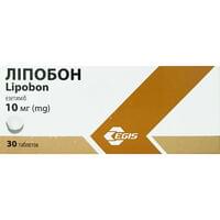 Ліпобон таблетки по 10 мг №30 (3 блістери х 10 таблеток)
