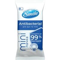 Серветки вологі Smile Mini Antibacterial Антибактеріальні з Д-пантенолом 8 шт.