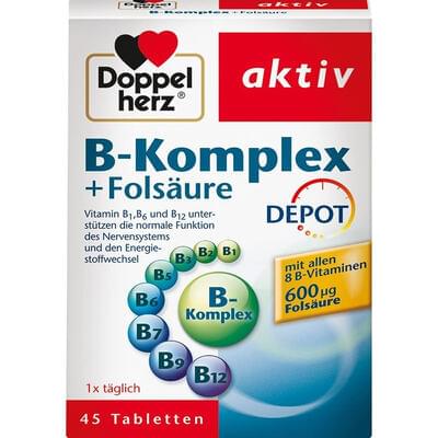 Доппельгерц Актив В-Комплекс + Фолієва кислота таблетки №45 (3 блістери х 15 таблеток)