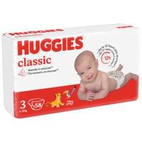 Підгузки Huggies Classic розмір 3, 4-9 кг, 58 шт.