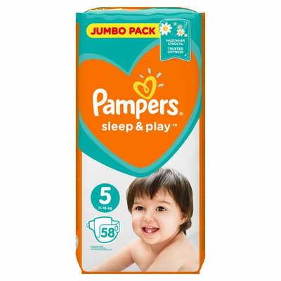 Підгузки Pampers Sleep & Play Junior розмір 5, 11-16 кг, 58 шт.