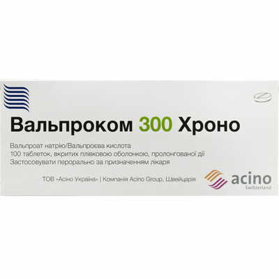 Вальпроком Хроно таблетки по 300 мг №100 (10 блістерів х 10 таблеток)