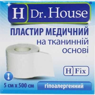 Пластырь медицинский Dr. House на тканевой основе 5 см x 500 см 1 шт.