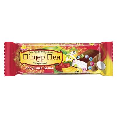 Батончик глазурований Пітер Пен Полуниця-банан 40 г