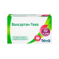 Валсартан-Тева таблетки по 80 мг №30 (3 блістери х 10 таблеток)