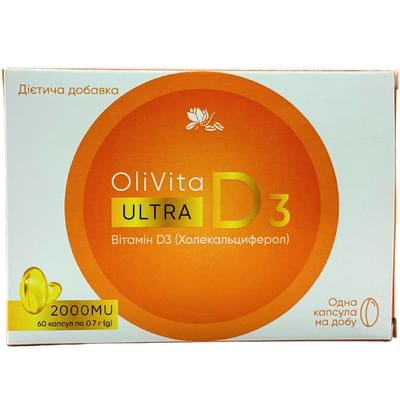 OliVita D3 ULTRA по 2000 МО №60 (6 блістерів х 10 капсул)