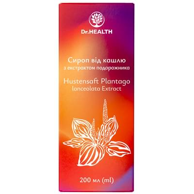 Сироп від кашлю Dr. Health з екстрактом подорожника по 200 мл (флакон)