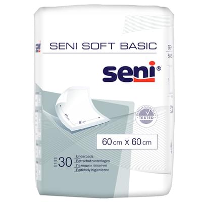 Пеленки гигиенические впитывающие Seni Soft Basic 60 х 60 см 30 шт.