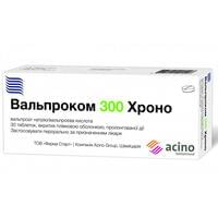 Вальпроком Хроно таблетки по 300 мг №30 (3 блістери х 10 таблеток)