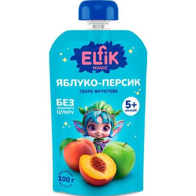 Пюре фруктове Elfik Magic Яблуко, персик дой-пак 100 г