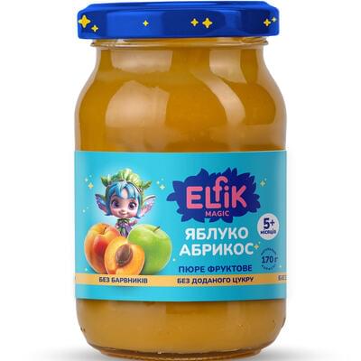 Пюре фруктовое Elfik Magic Яблоко, абрикос банка 170 г