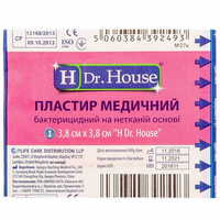 Пластырь бактерицидный Dr. House на нетканной основе 3,8 см х 3,8 см 1 шт.