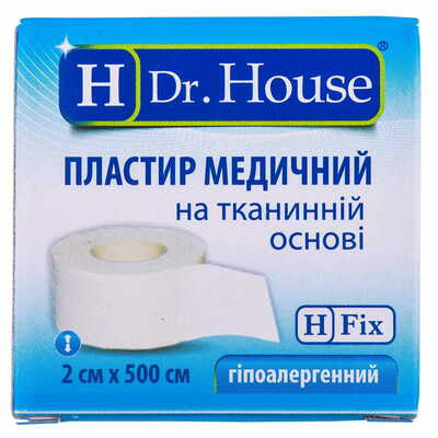 Пластырь медицинский Dr. House на тканевой основе 2 см x 500 см 1 шт.