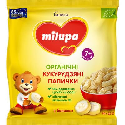 Палочки детские органические кукурузные Milupa с бананом с 7-ми месяцев 20 г