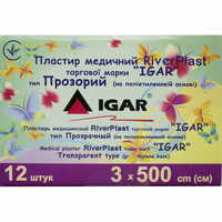 Пластир медичний IGAR RiverPlast Прозорий на полімерній основі 3 см х 500 см 1 шт.